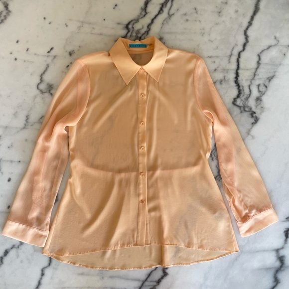Alice + Olivia Silk Long Sleeve Blouse - Picture 3 of 15